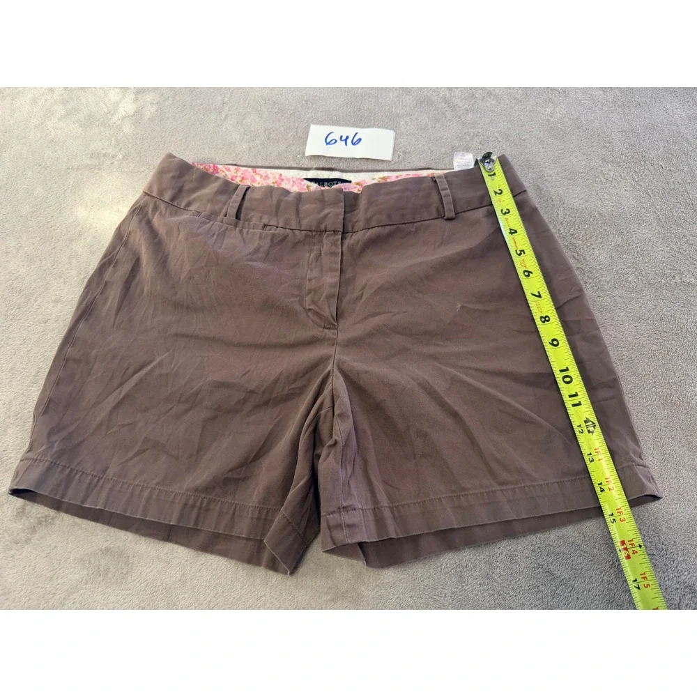 Talbots Chino Shorts Womens Size 6 Brown Cotton Stretch Casual Z646